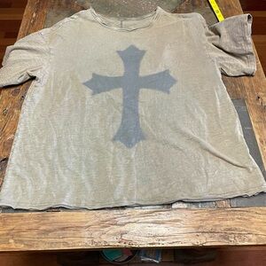 Gray Cross Graphic Tee oversized boho shirt